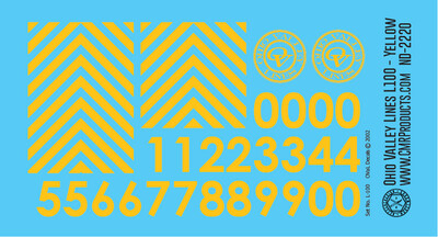 Ohio Valley Lines Decal Set L-100 Yellow