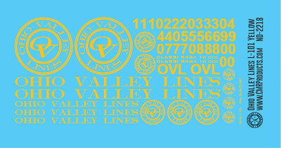 Ohio Valley Lines Decal Set L-101 Yellow