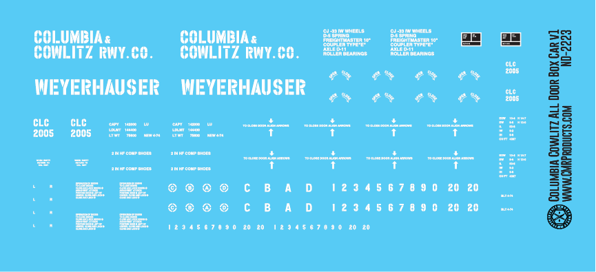 Columbia & Cowlitz All Door Box Car v1