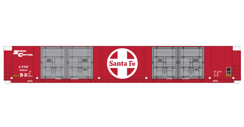 Santa Fe ATSF 8 Door Auto Parts Box Car Shock Control Large Logo