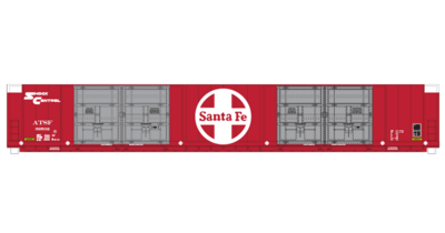 Santa Fe ATSF 8 Door Auto Parts Box Car Shock Control Large Logo