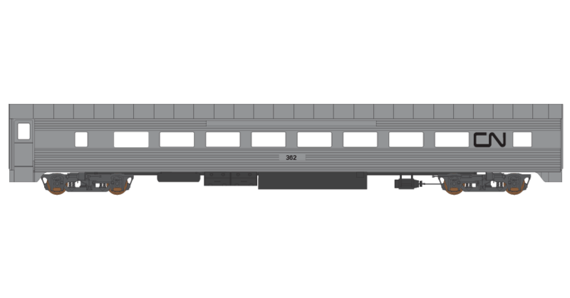 Canadian National Corrugated Passenger Car Black Logo Decals