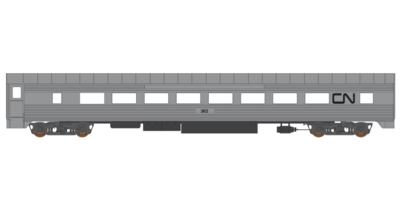 Canadian National Corrugated Passenger Car Black Logo Decals