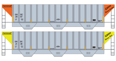 Farmrail 3 Bay I Care Covered Hopper Decal Set 3