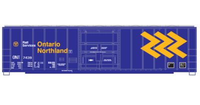 Ontario Northland 50ft Blue Box Car Decals