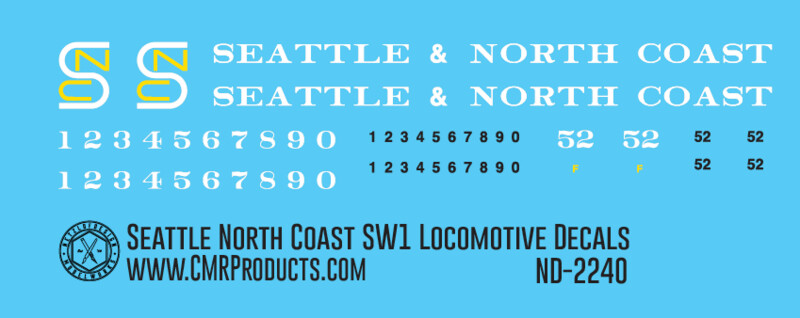 Seattle &amp; North Coast SW1 Locomotive Decals