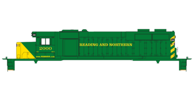 HO Scale - Reading &amp; Northern Locomotives SD38 &amp; SD40-2 Decal Set