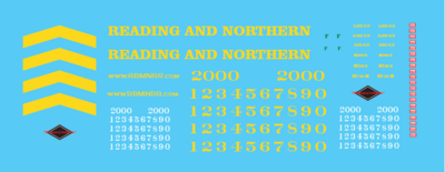 Reading Northern Locomotives SD38 & SD40-2 Decal Set