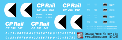 Canadian Pacific 70t Red Open Hopper Decals