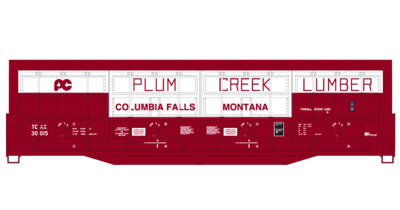 Plum Creek Lumber All Door Box Car With Logo Decals