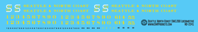 Seattle &amp; North Coast SW1200 Locomotive Decals