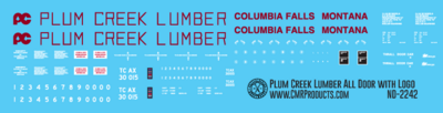 N Scale - Plum Creek Lumber All Door Box Car With Logo Decals