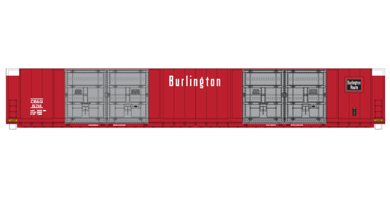Chicago Burlington Quincy 8 Door Auto Parts Box Car Decals