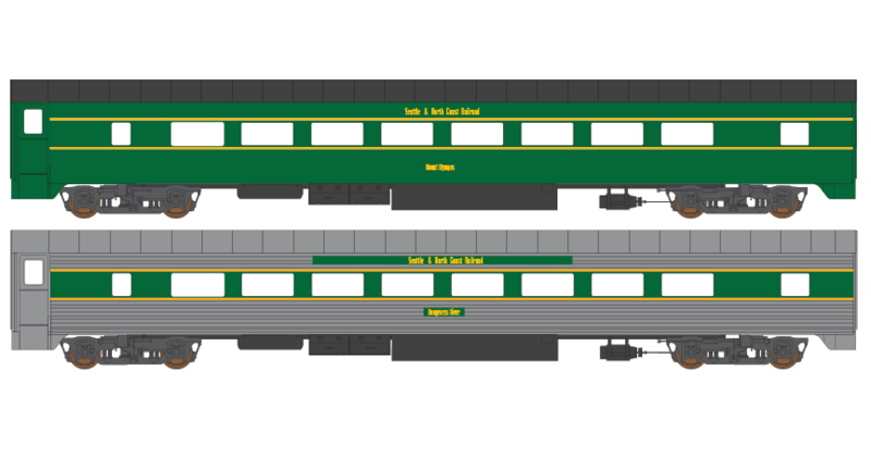 Seattle &amp; North Coast Passenger Car Decals