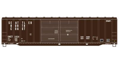 Seattle &amp; North Coast 50ft Brown Box Car Decals