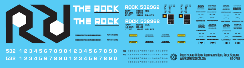 Rock Island Blue 8 Door Auto Parts Decals