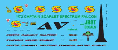 JBOT Decals - 1:72 Captain Scarlet Spectrum Falcon