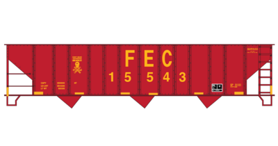 Florida East Coast Red 100t Open Hopper Decals