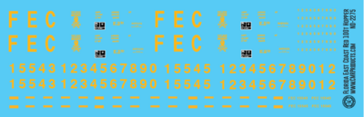 HO Scale - Florida East Coast Red 100t Open Hopper Decals