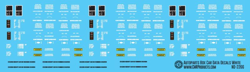 86ft Auto Parts Box Car Data Set White Decals