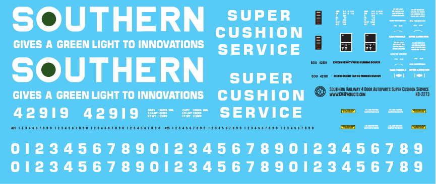 Southern 4 Door Auto Parts Super Cushion Service Decals