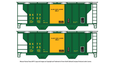 Katy (MKT) 2 Bay Green Glass Service PS2 Covered Hopper Decals