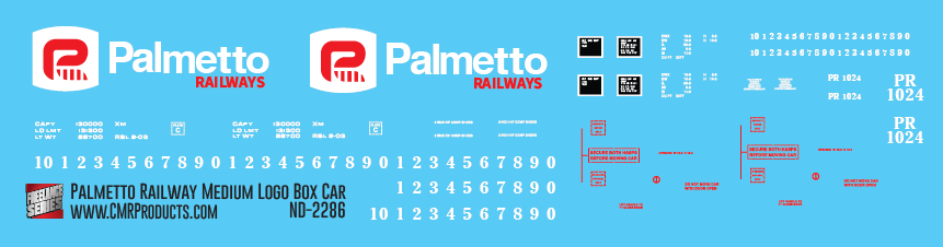 Palmetto Railway Medium Logo Box Car Decals