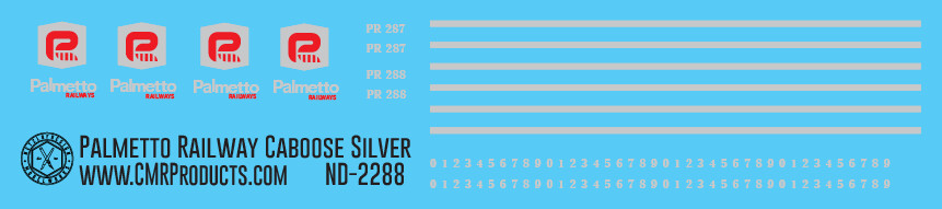 N Scale - Palmetto Railway Silver Logo Caboose Decals