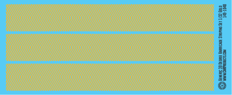 Generic 30 Degree Barricade Striping Decal Set Gold