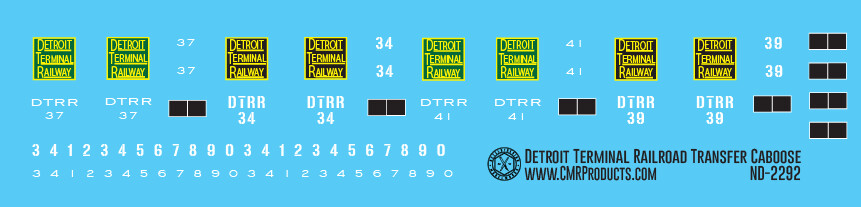 Detroit Terminal Railroad Transfer Caboose Decals