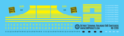 N Scale - Detroit Terminal Bright Yellow EMD Switcher Decals