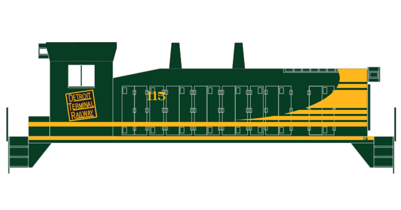 Detroit Terminal Dark Yellow EMD Switcher Decals