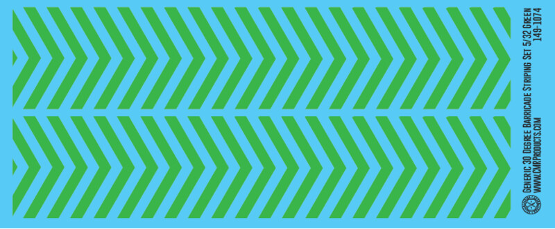 Generic 30 Degree Barricade Striping Decal Set Green