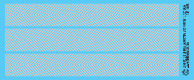 Generic 30 Degree Barricade Striping Decal Set Gray