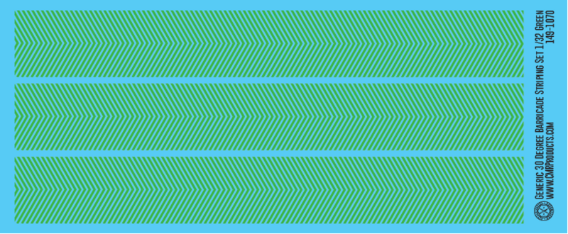 Generic 30 Degree Barricade Striping Decal Set Green