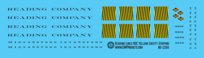 N Scale - Reading Railroad RDC Yellow Safety Stripe Decals