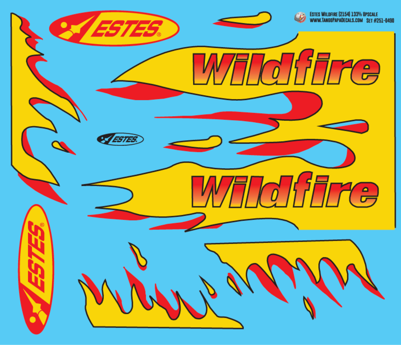 Estes Wildfire (2154) 133% Upscale Decals