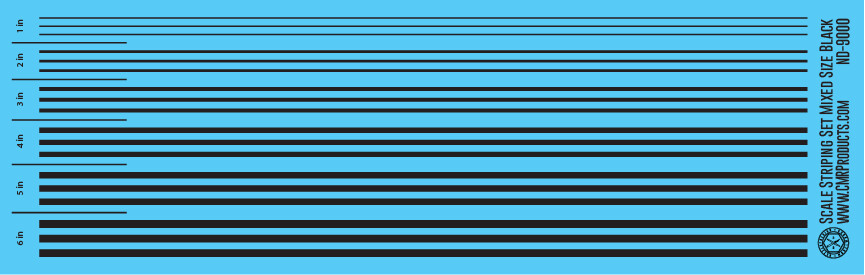N Scale - Scale Striping Set Mixed Size Black