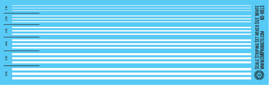 N Scale - Scale Striping Set Mixed Size White