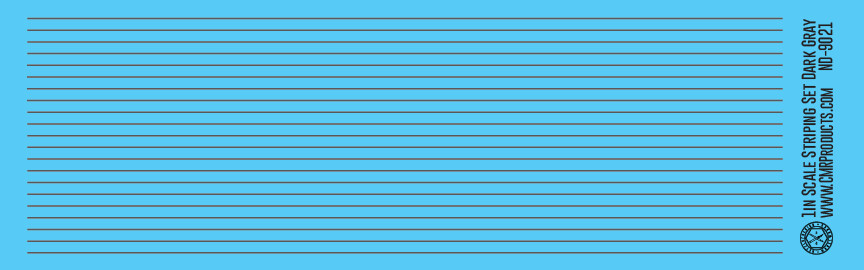 N Scale - Scale Striping Set 1in Dark Gray