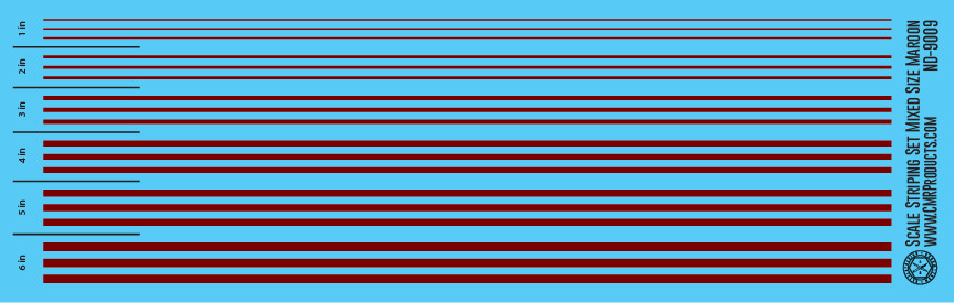 Scale Striping Set Mixed Size Maroon