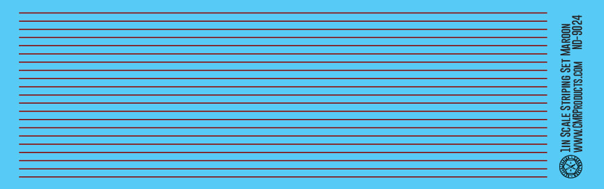 N Scale - Scale Striping Set 1in Maroon
