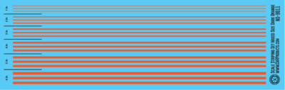 N Scale - Scale Striping Set Mixed Size Dark Orange