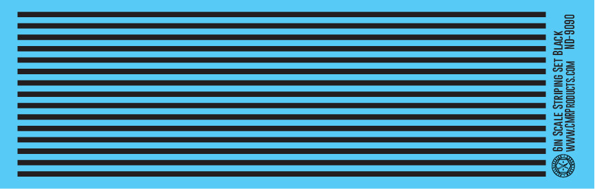 N Scale - Scale Striping Set 6in Black