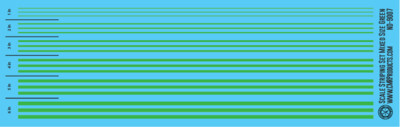 N Scale - Scale Striping Set Mixed Size Green