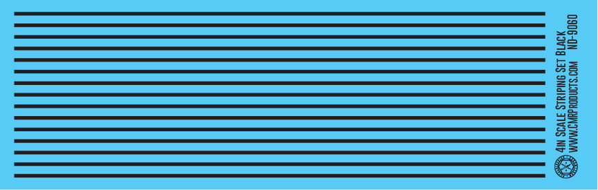 N Scale - Scale Striping Set 4in Black