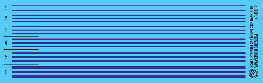 N Scale - Scale Striping Set Mixed Size Dark Blue