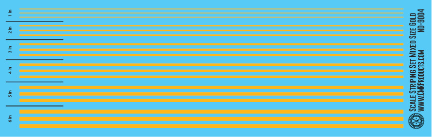 N Scale - Scale Striping Set Mixed Size Gold