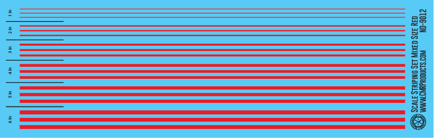 Scale Striping Set Mixed Size Red