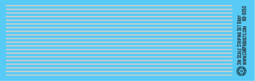 N Scale - Scale Striping Set 3in Gray